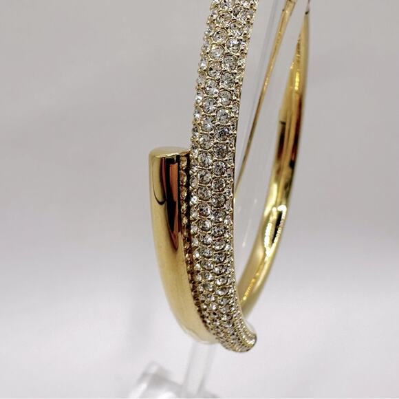 Swarovski Dextera Bangle Bracelet Gold Pave MEDIUM Hinge Clamper Quiet Luxury - Picture 3 of 12